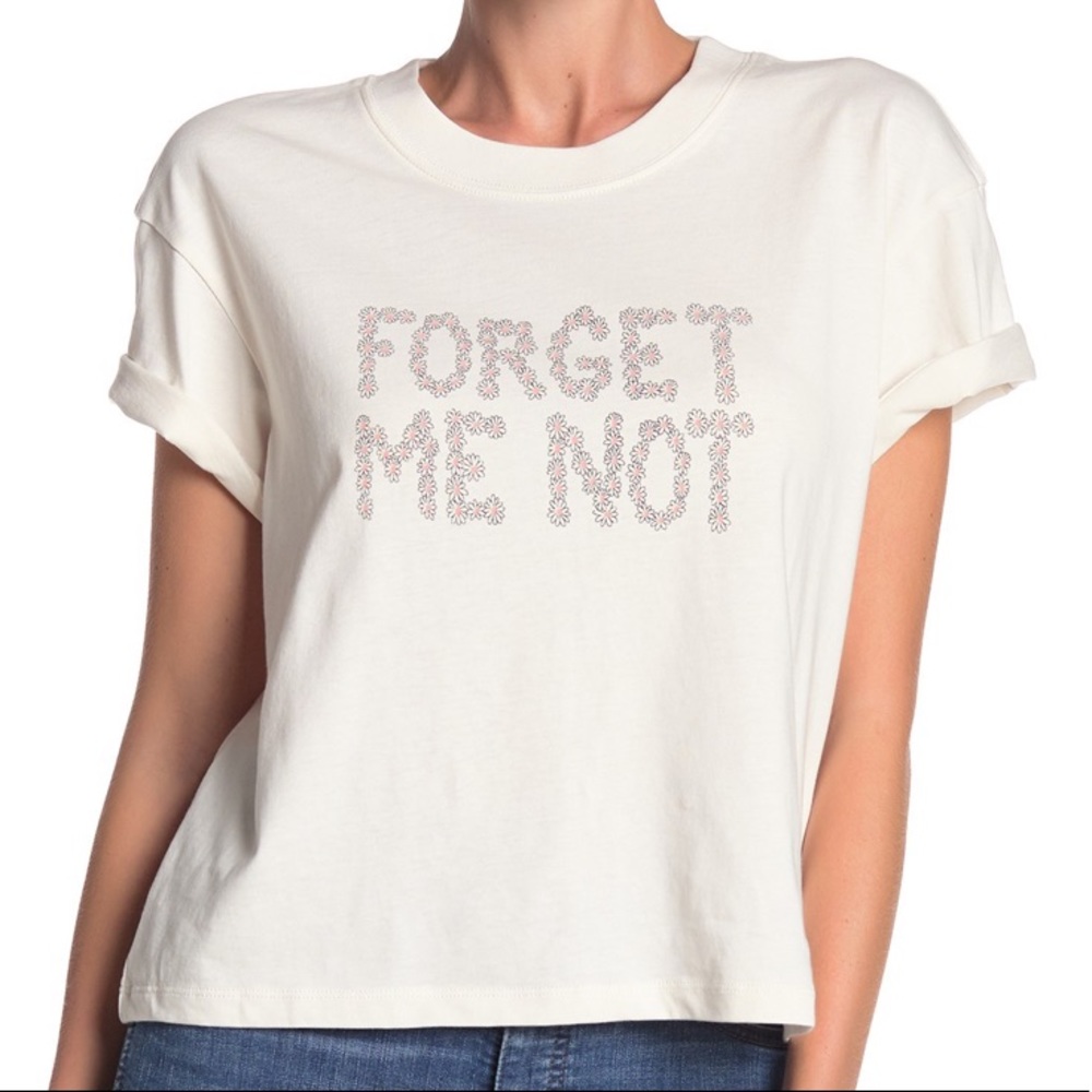 MADEWELL Forget Me Not Tee Shirt, Flower Graphic Easy Crop T Shirt NEW S